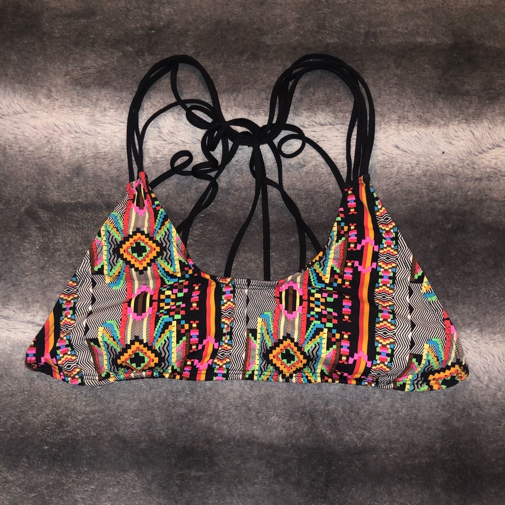 Strappy Bikini top! Very colorful!